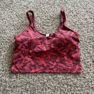 Lululemon Align Cropped Tank Top in the Spray Leaf Fireside Red - Size 8